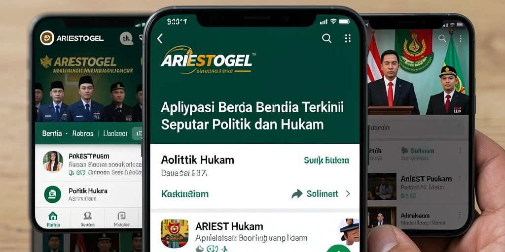 Antarmuka menarik ARIESTOGEL untuk berita politik dan hukum.