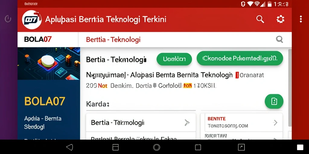 Tampilan antarmuka BOLA07 yang modern dan informatif.