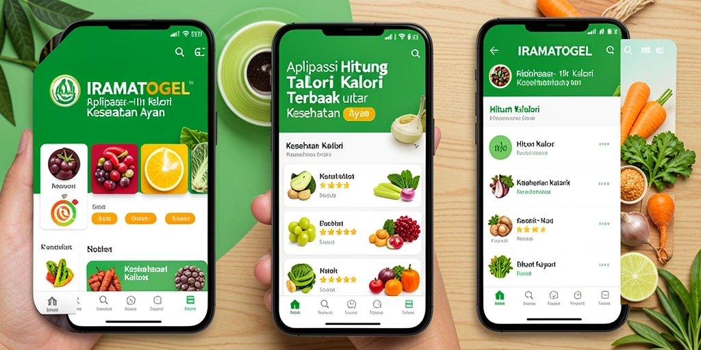 Antarmuka aplikasi IRAMATOGEL yang intuitif untuk menghitung kalori.