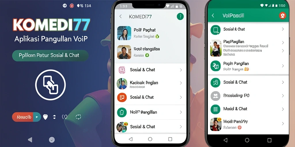 Antarmuka KOMEDI77 yang intuitif untuk panggilan VoIP.