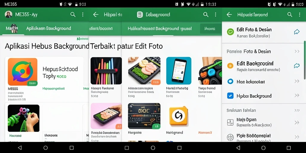 Tampilan antarmuka ME355 untuk penghapusan latar belakang.