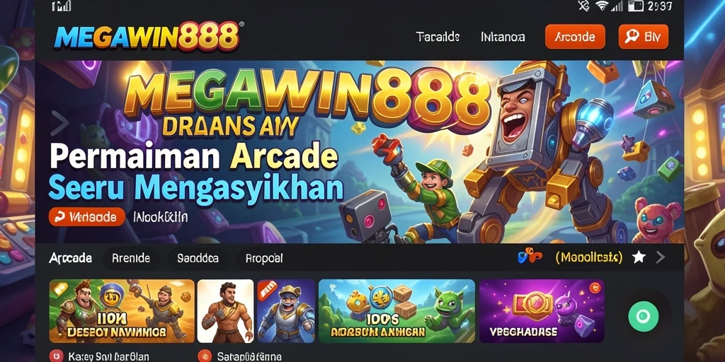 Tampilan antarmuka menarik dalam game Arcade MEGAWIN888.