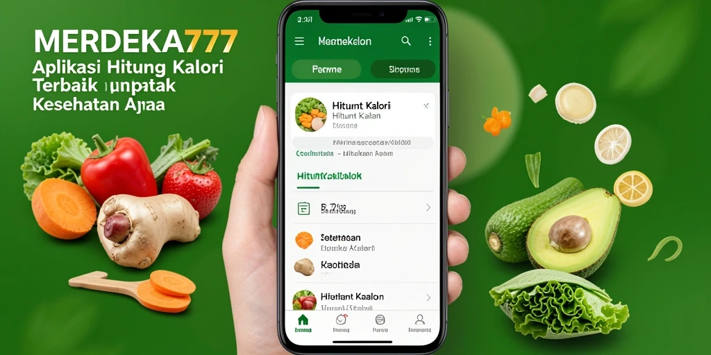 Antarmuka MERDEKA777 dengan fungsi Hitung Kalori yang intuitif.
