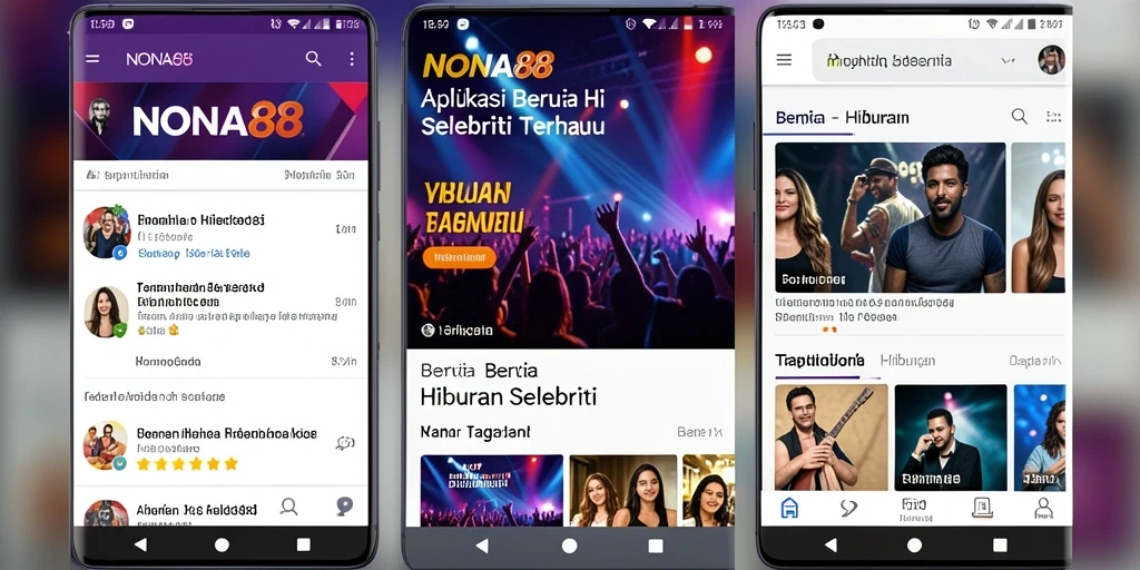 Tampilan antarmuka menarik dan mudah digunakan untuk berita selebriti.