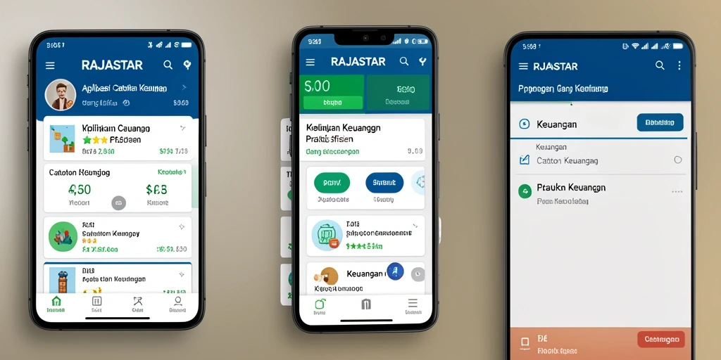 Tampilan antarmuka aplikasi RAJASTAR yang menarik dan fungsional.