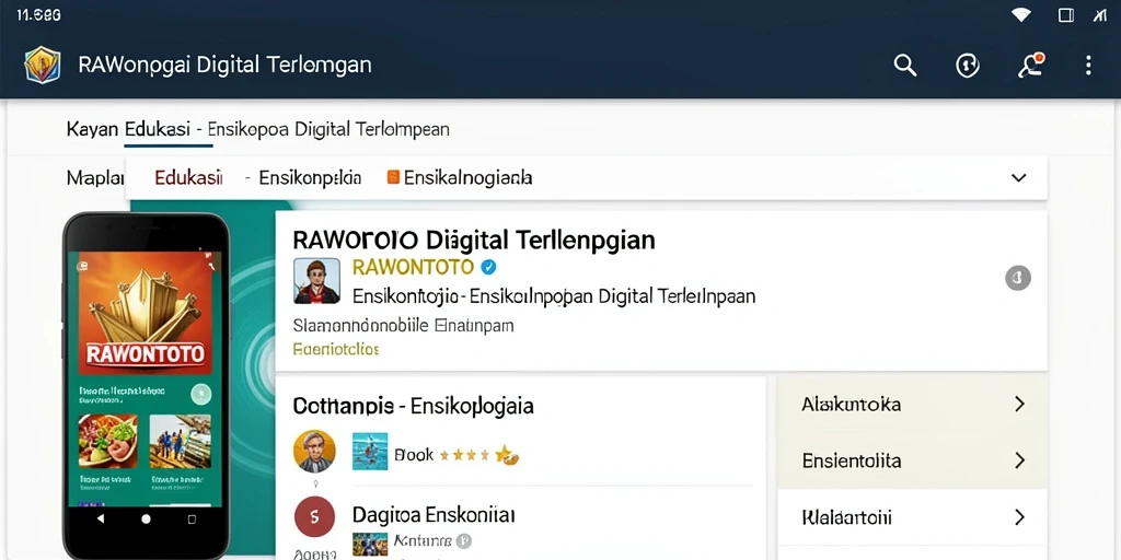 Antarmuka pengguna aplikasi RAWONTOTO yang menarik dan interaktif.