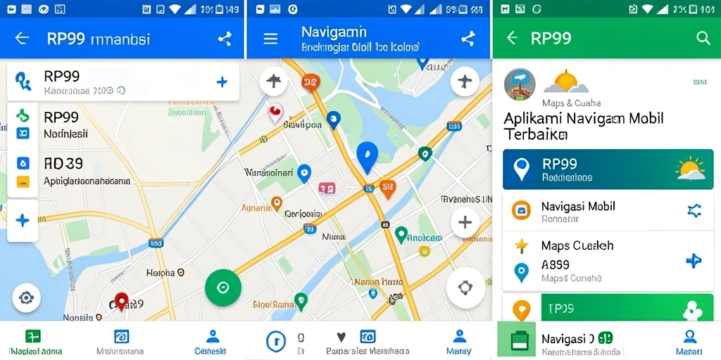 Tampilan antarmuka RP99 yang mudah digunakan untuk Navigasi Mobil.