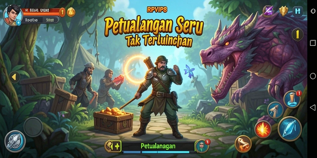Antarmuka RPVIP8 dengan aksi petualangan yang mendebarkan.